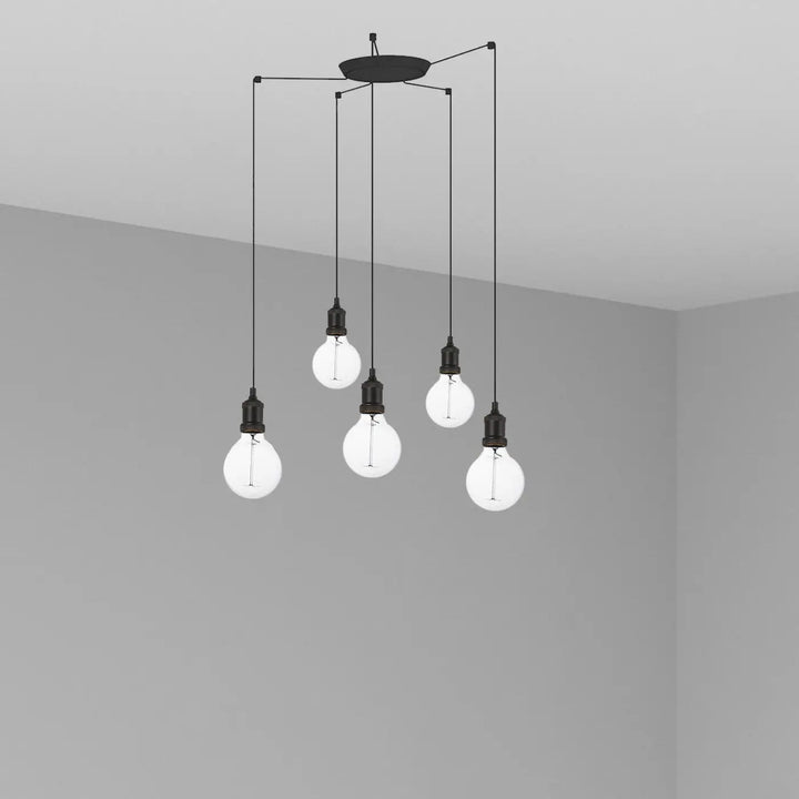 Suspension Art noire 5 lumières de Faro Barcelona