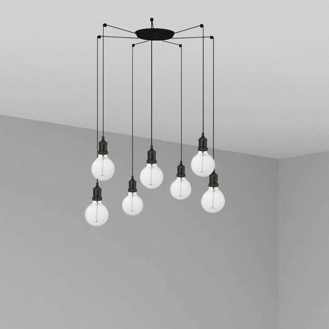 Suspension Art noire 7 lumières de Faro Barcelona