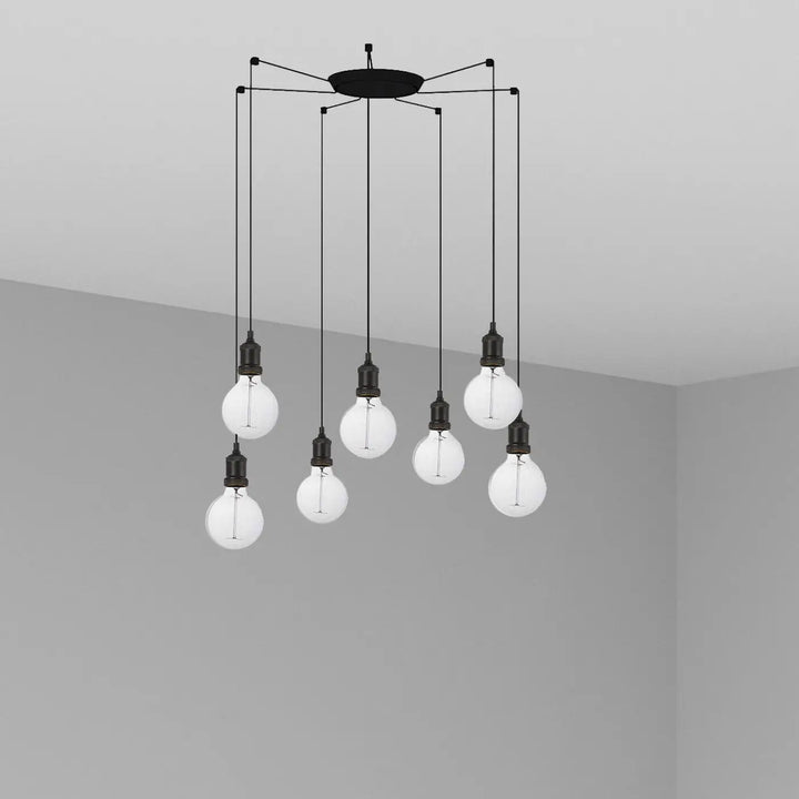 Suspension Art noire 7 lumières de Faro Barcelona