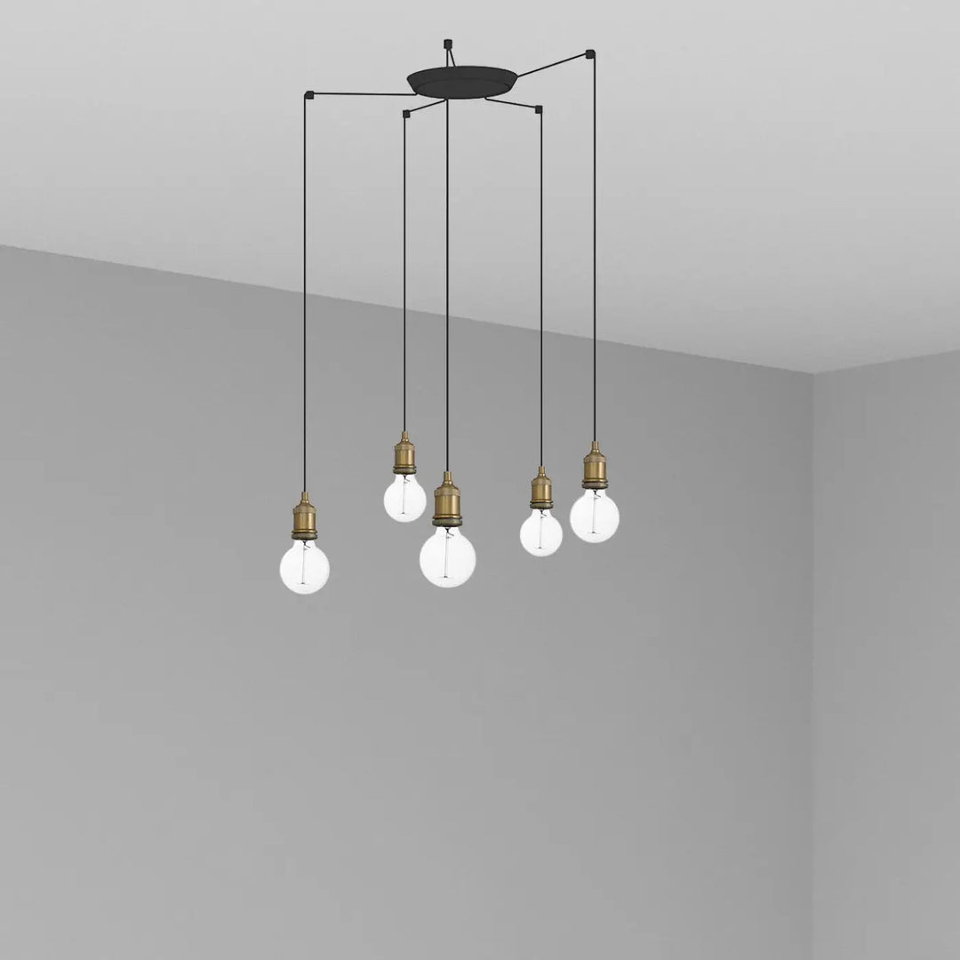 Suspension Art vieil or 5 lumières de Faro Barcelona