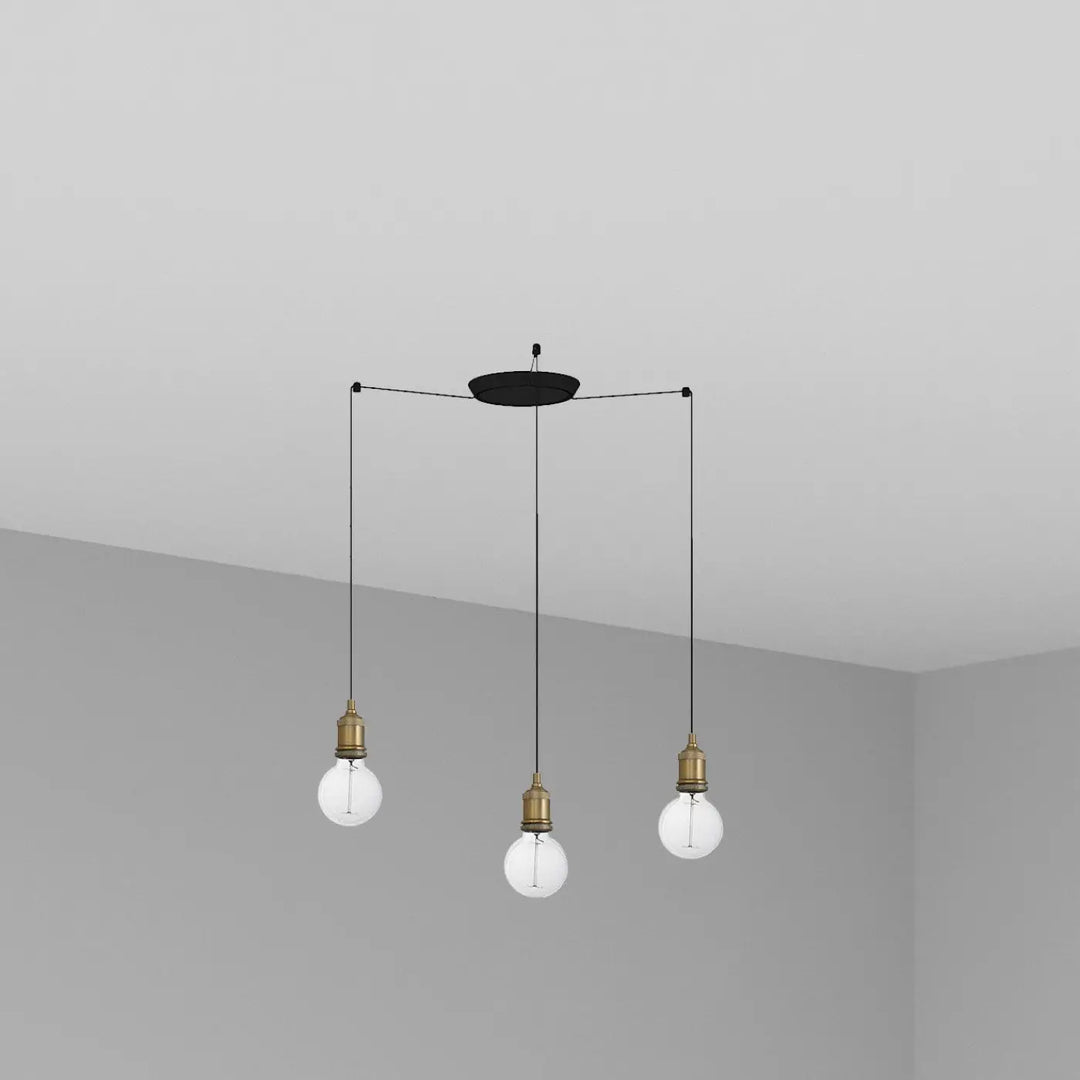 Suspension Art vieil or 3 lumières de Faro Barcelona