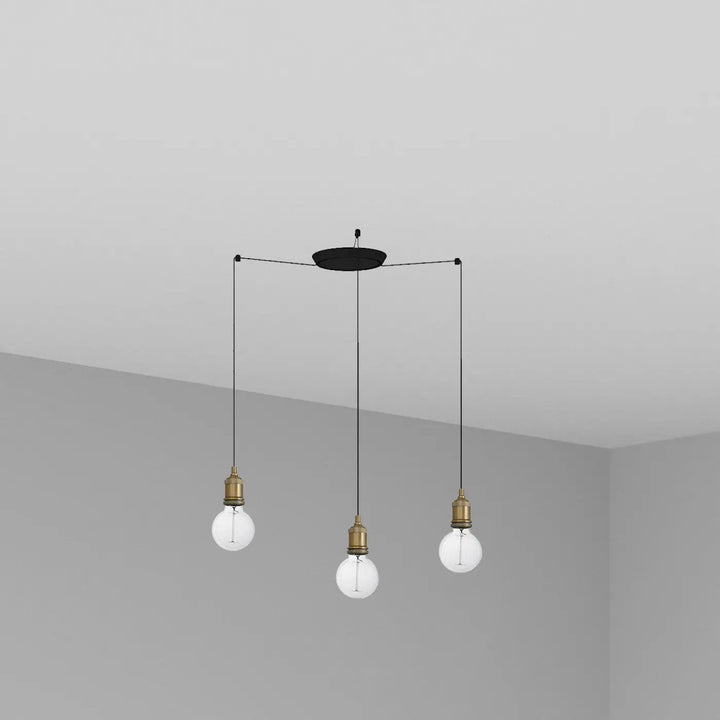 Suspension Art vieil or 3 lumières de Faro Barcelona