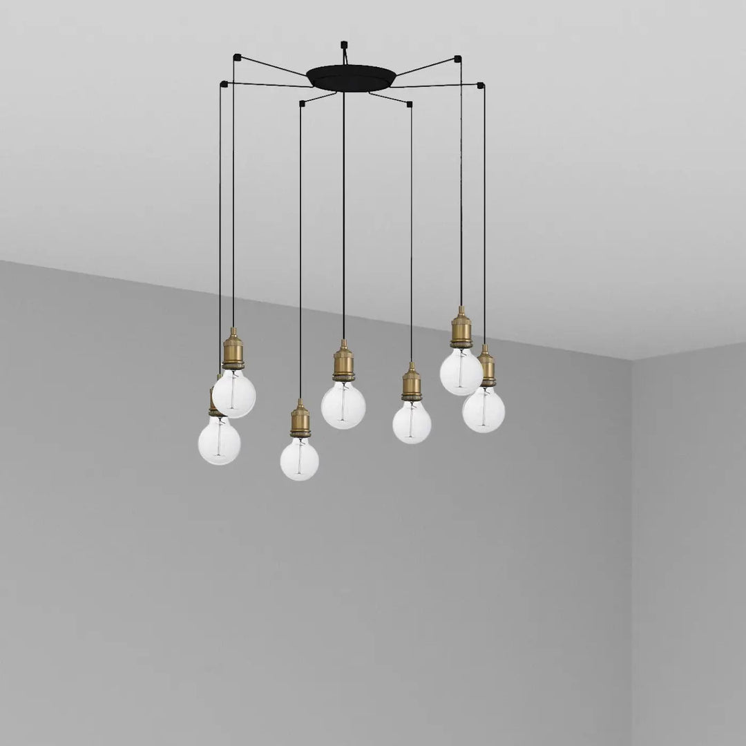Suspension Art vieil or 7 lumières de Faro Barcelona