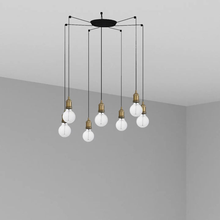 Suspension Art vieil or 7 lumières de Faro Barcelona
