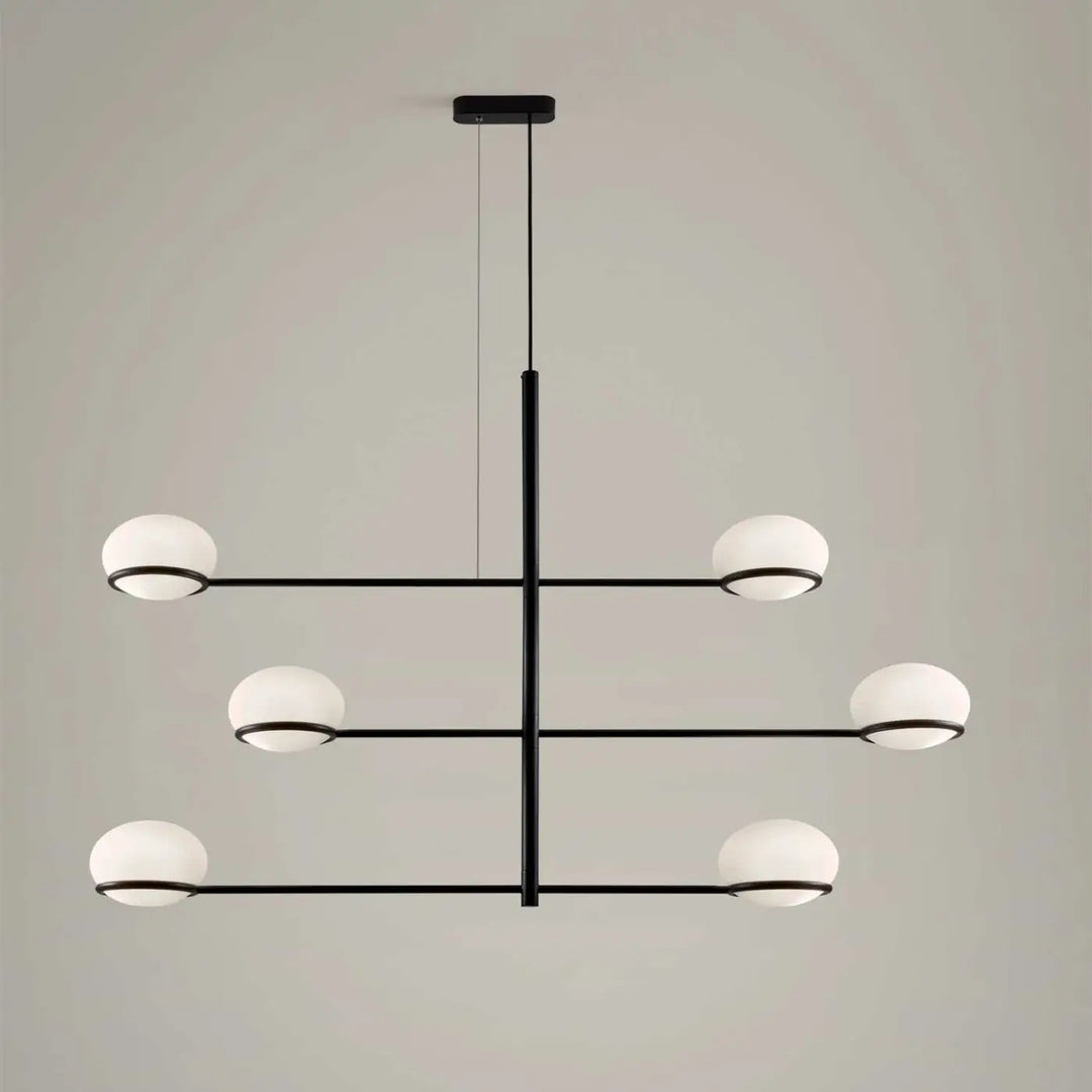 Suspension Coco à six globes en polycarbonate blanc