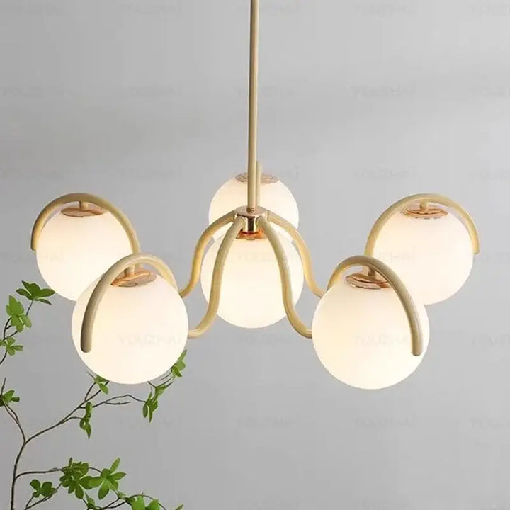 Cream Wind Magic Bean French Living Room Pendant Light Simple Bedroom Dining Room Children’s Room Study Nordic Light