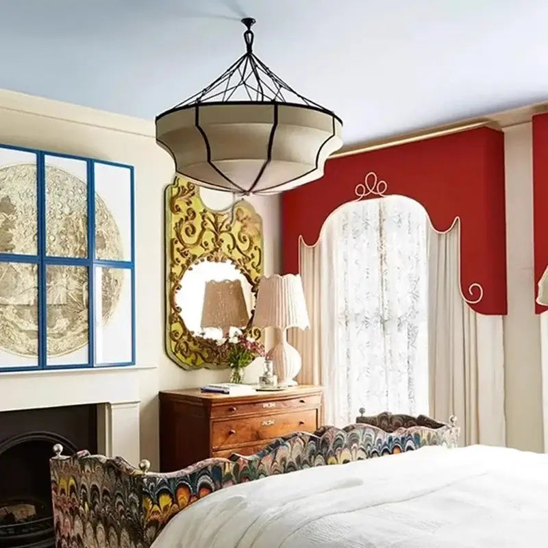 Suspension Ronde Design Noir Et Blanc Style Contemporain