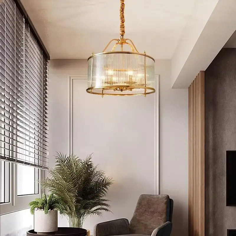 Modern Luxury Glass Chandelier Golden Copper Living Dining Bedroom Home Room Decor Ceiling Pendant Light Indoor LED