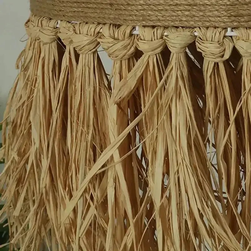 Suspension Rotin Naturel Avec Franges Design Bohème Chic

