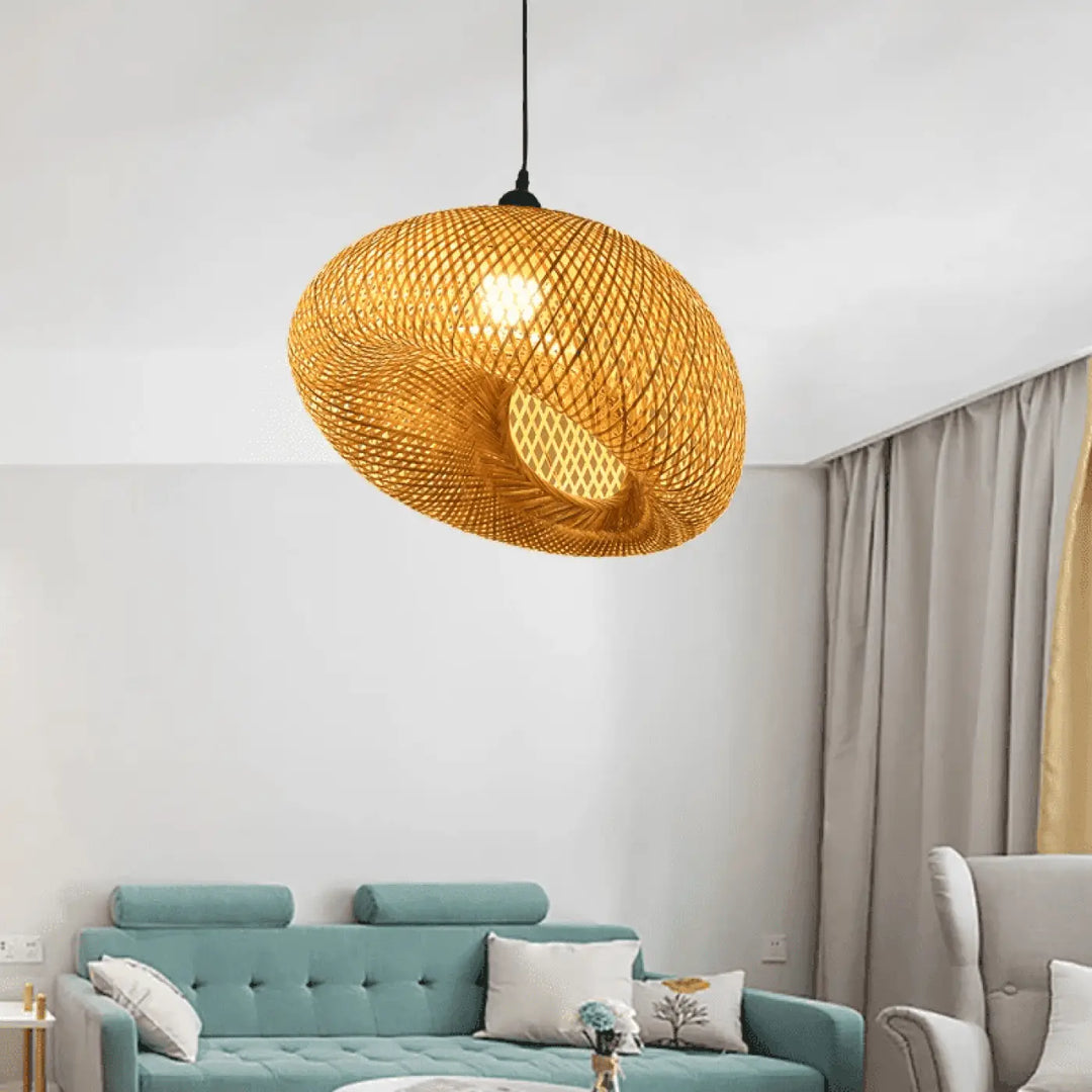 Suspension Rotin XXL Design Naturel en Bambou