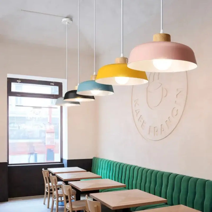 New Nordic Style Chandelier, Simple Living Room Bedroom Lamps, Study Dining Room Lighting, Modern Macaron Solid Wood