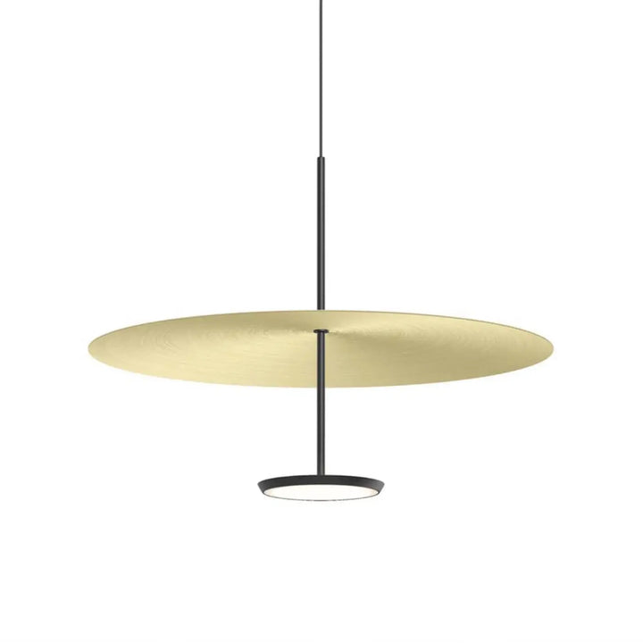 Suspension Sky Dome, abat-jour en laiton et corps noir mat, 61 cm