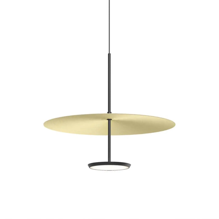 Suspension Sky Dome, abat-jour en laiton et corps noir mat, 45,8 cm