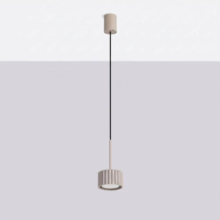 Suspension Aura taupe à spot cannelé, éteinte
