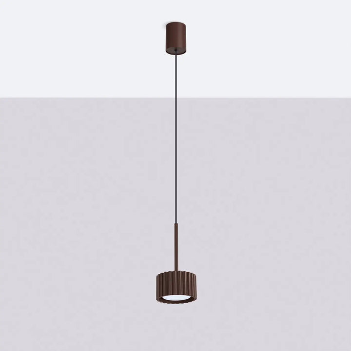 Suspension Aura marron à spot cannelé, éteinte