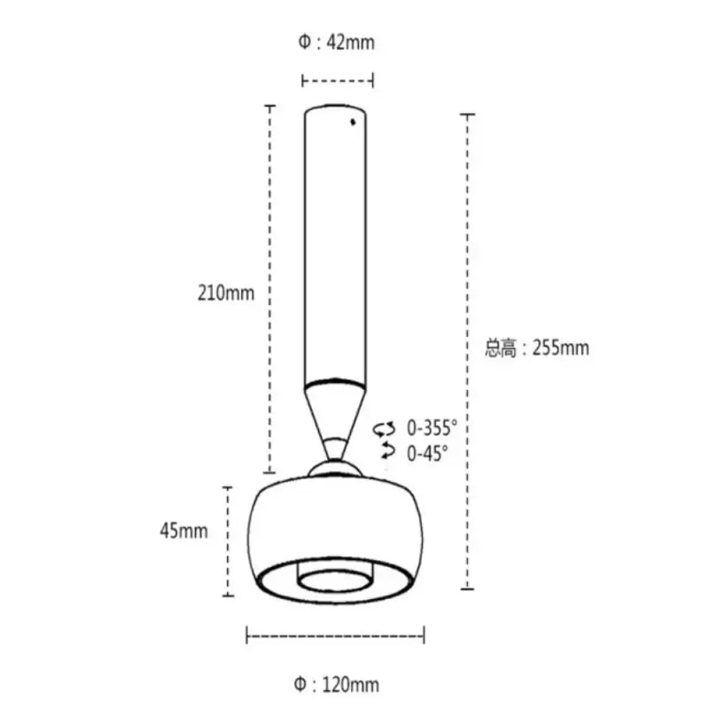 Suspension spot led ajustable pour éclairage architectural