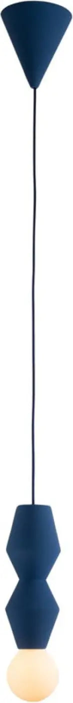 Suspension Stucco No. 2 bleu lapis avec son ampoule globe #couleur_bleu