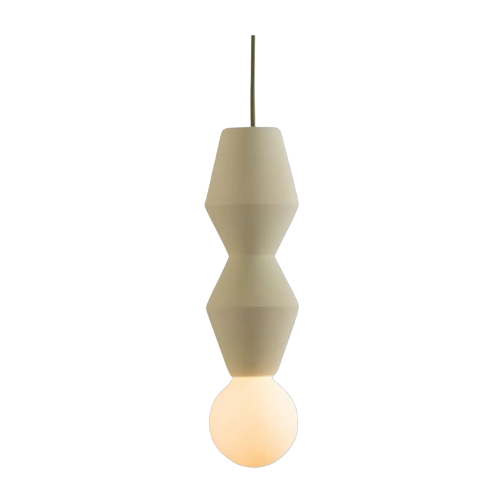 Suspension Stucco No. 2 en céramique vert pistache #couleur_vert