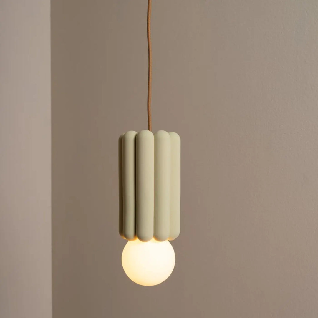 Douille et rosace en céramique argile de la suspension Stucco No. 3 #couleur_beige