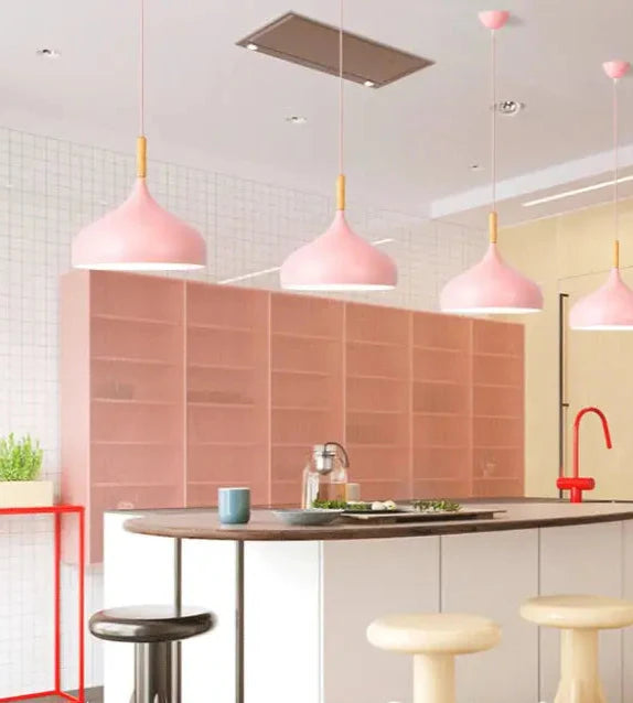 New Modern Pendant Lamps Macaroon Chandelier for Restaurant Bedroom Hanging Lights Aluminum Single Chandelier Office