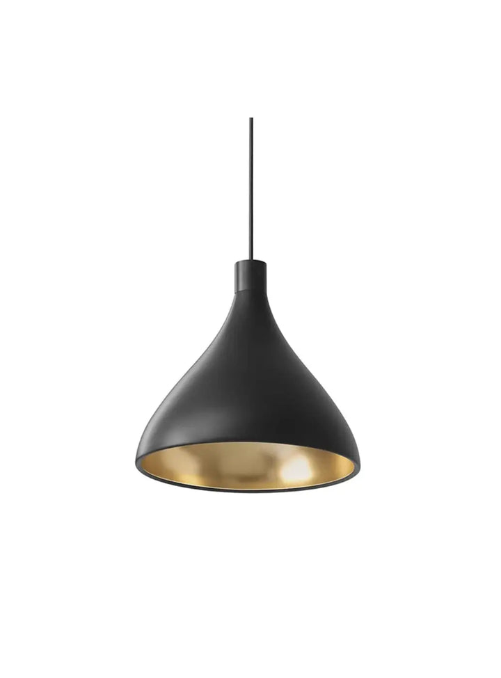 Suspension Swell forme moyenne, extérieur noir et intérieur laiton