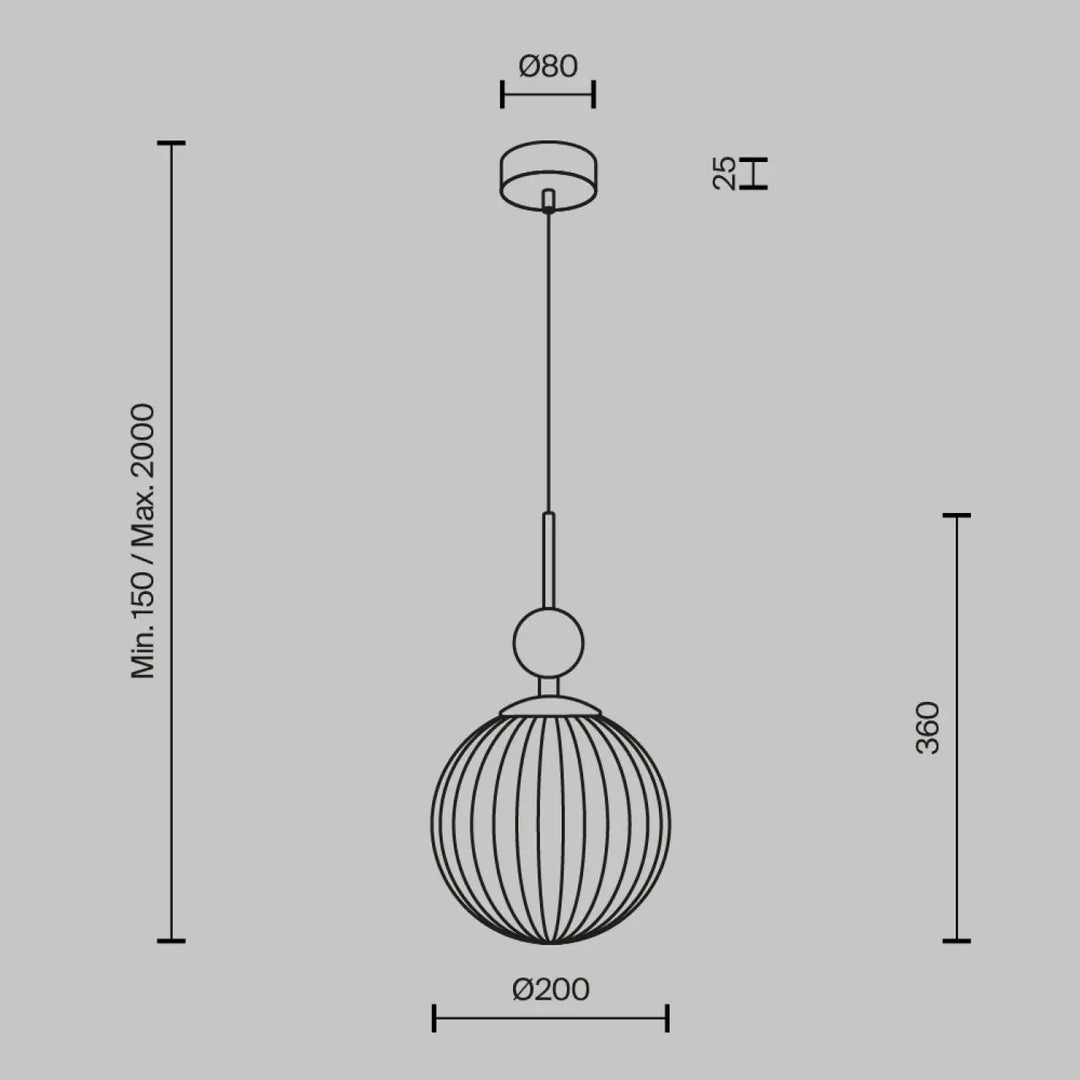 Suspension tavo globe et pierre sphérique avec grille métallique noire au-dessus d’une table avec touche minérale