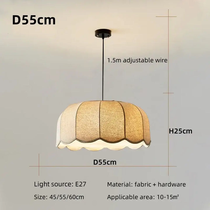 Suspension tissu naturel beige style moderne et chaleureux