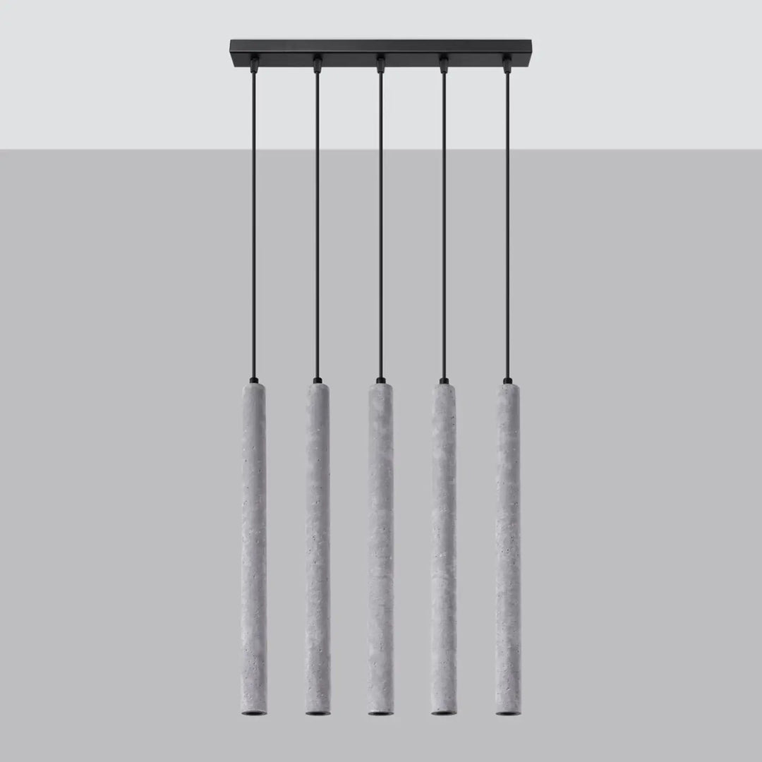 Suspension Pastelo à tube fin gris, éteinte