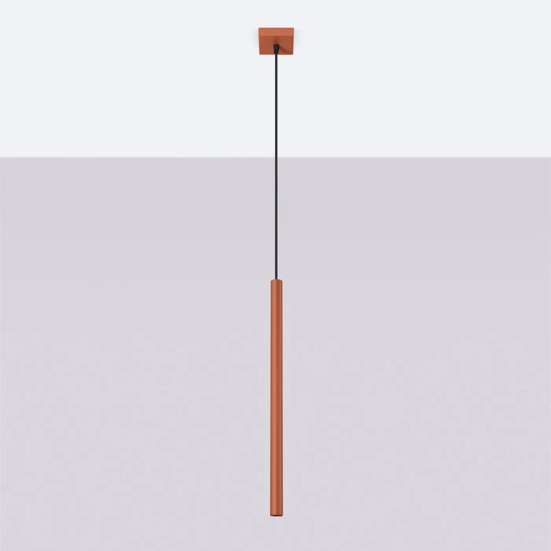 Suspension Pastelo à tube fin ocre rouge, éteinte
