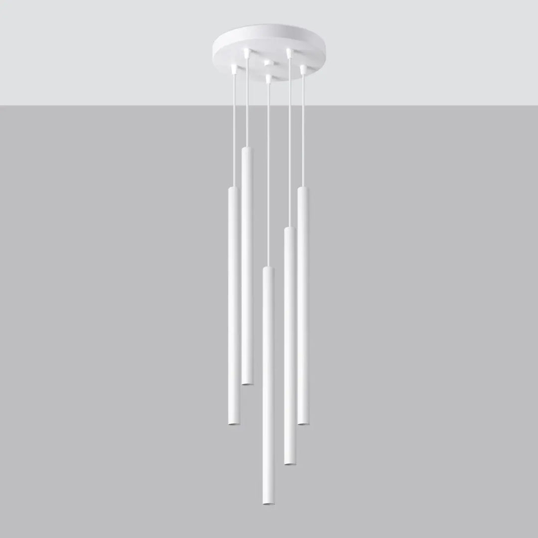 Suspension Pastelo à tube fin blanc, éteinte