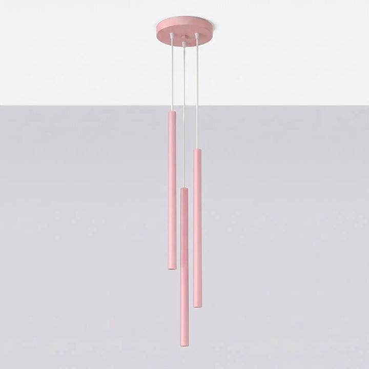 Suspension Pastelo à tube fin rose, éteinte