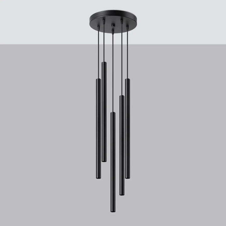 Suspension Pastelo à tube fin noir, éteinte