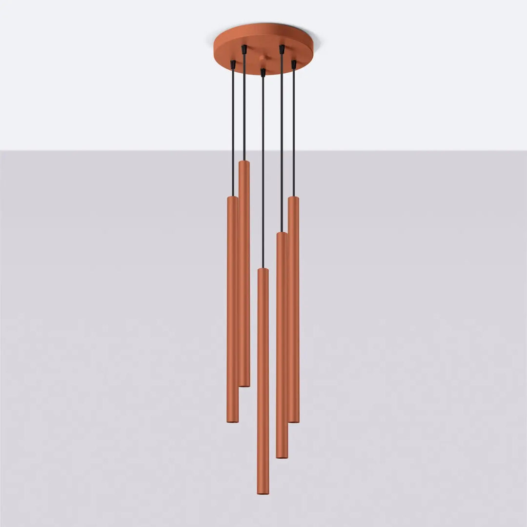 Suspension Pastelo à tube fin ocre rouge, éteinte