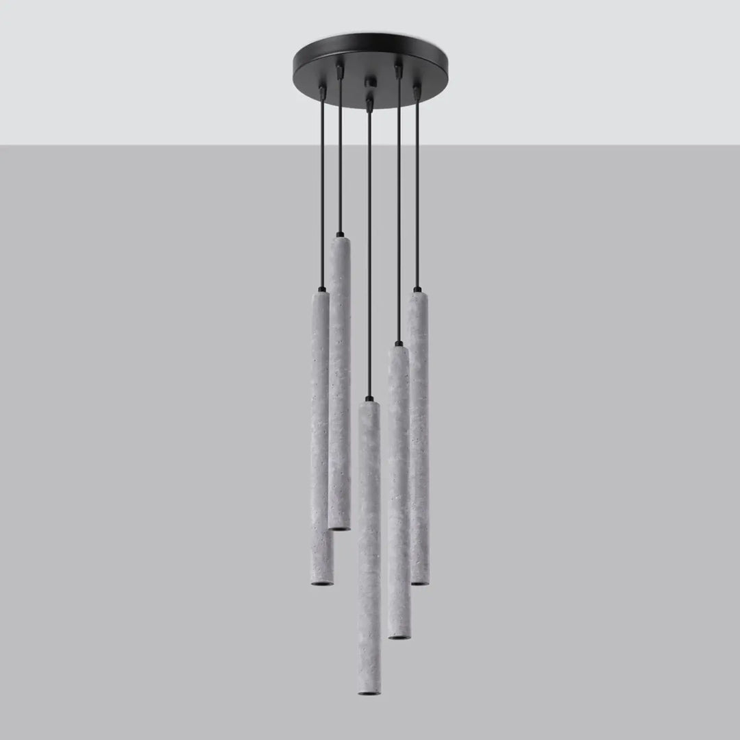Suspension Pastelo à tube fin gris, éteinte