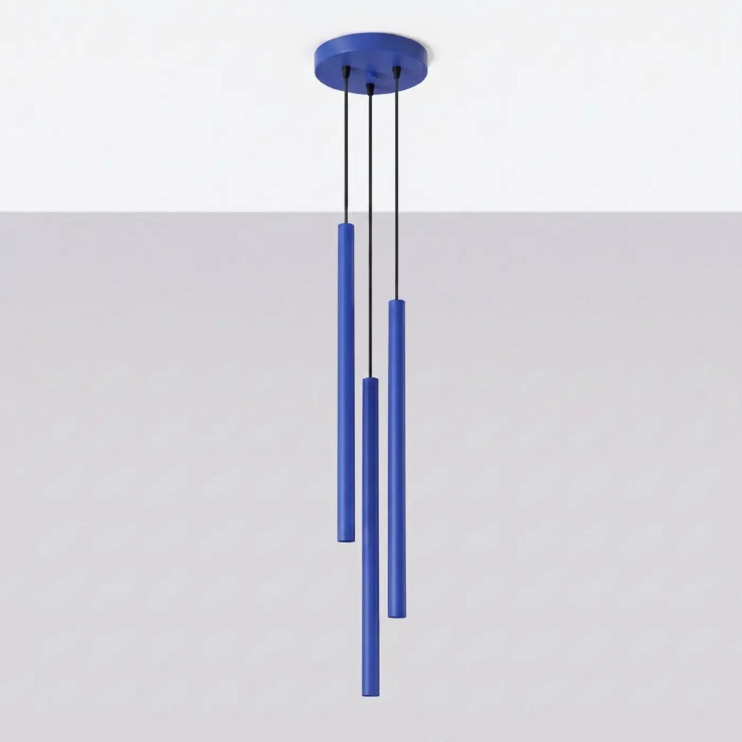 Suspension Pastelo à tube fin outremer, éteinte