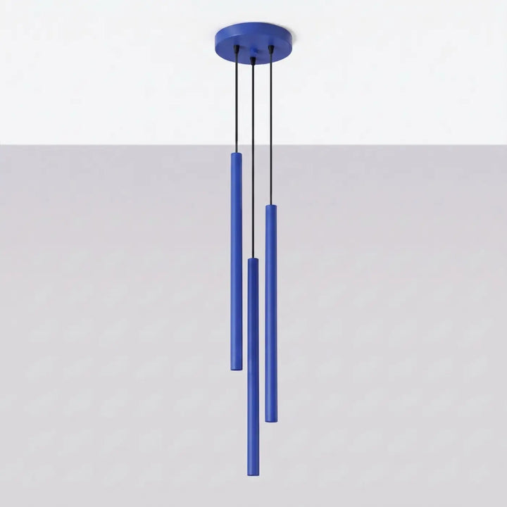 Suspension Pastelo à tube fin outremer, éteinte