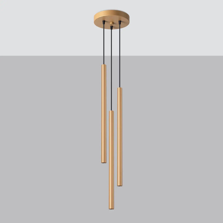 Suspension Pastelo à tube fin doré, éteinte