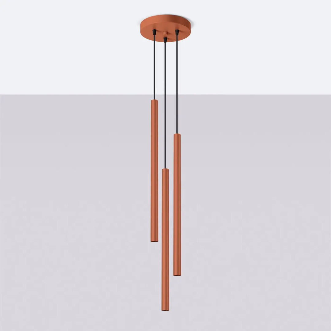 Suspension Pastelo à tube fin ocre rouge, éteinte