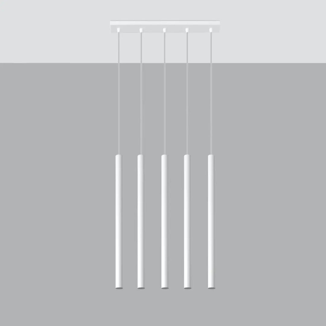 Suspension Pastelo à tube fin blanc, éteinte