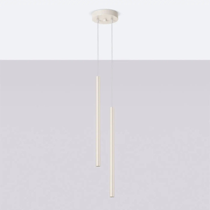 Suspension Pastelo à tube fin beige, éteinte