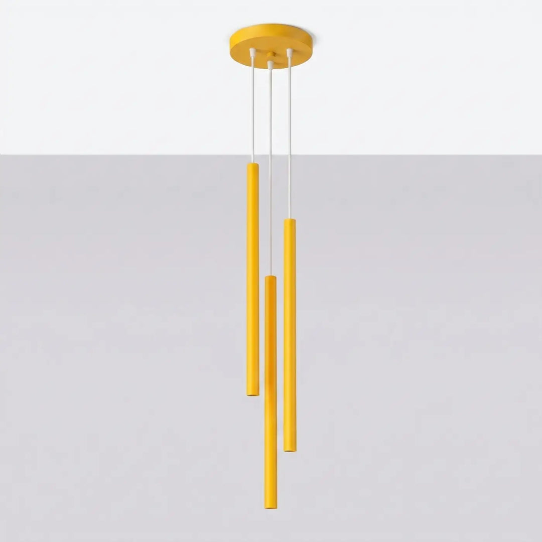 Suspension Pastelo à tube fin jaune, éteinte