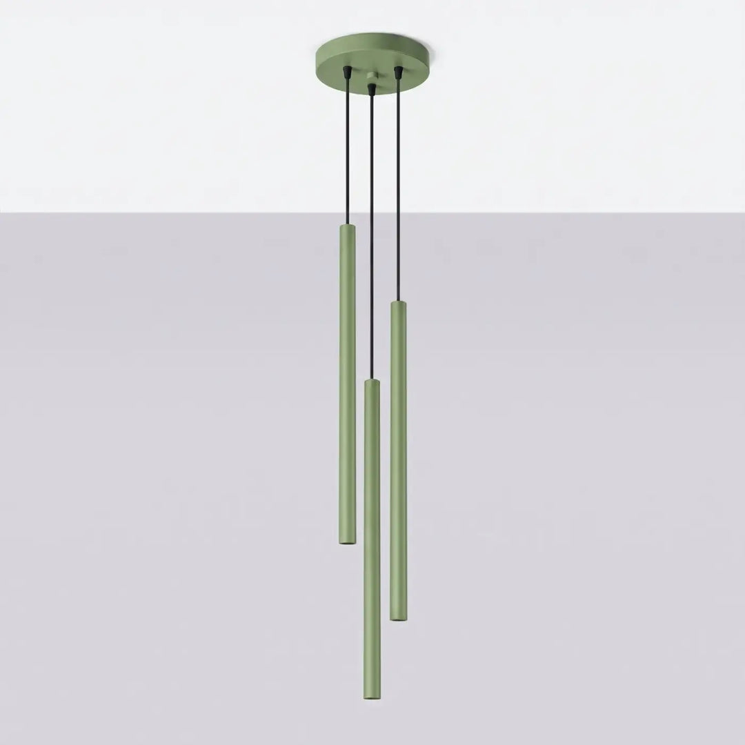 Suspension Pastelo à tube fin sauge, éteinte