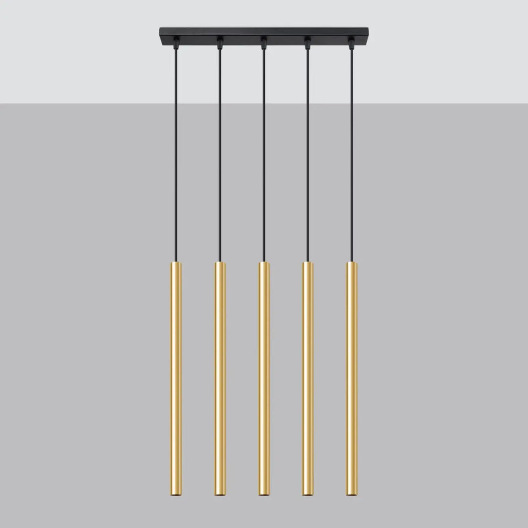 Suspension Pastelo à tube fin or poli, éteinte