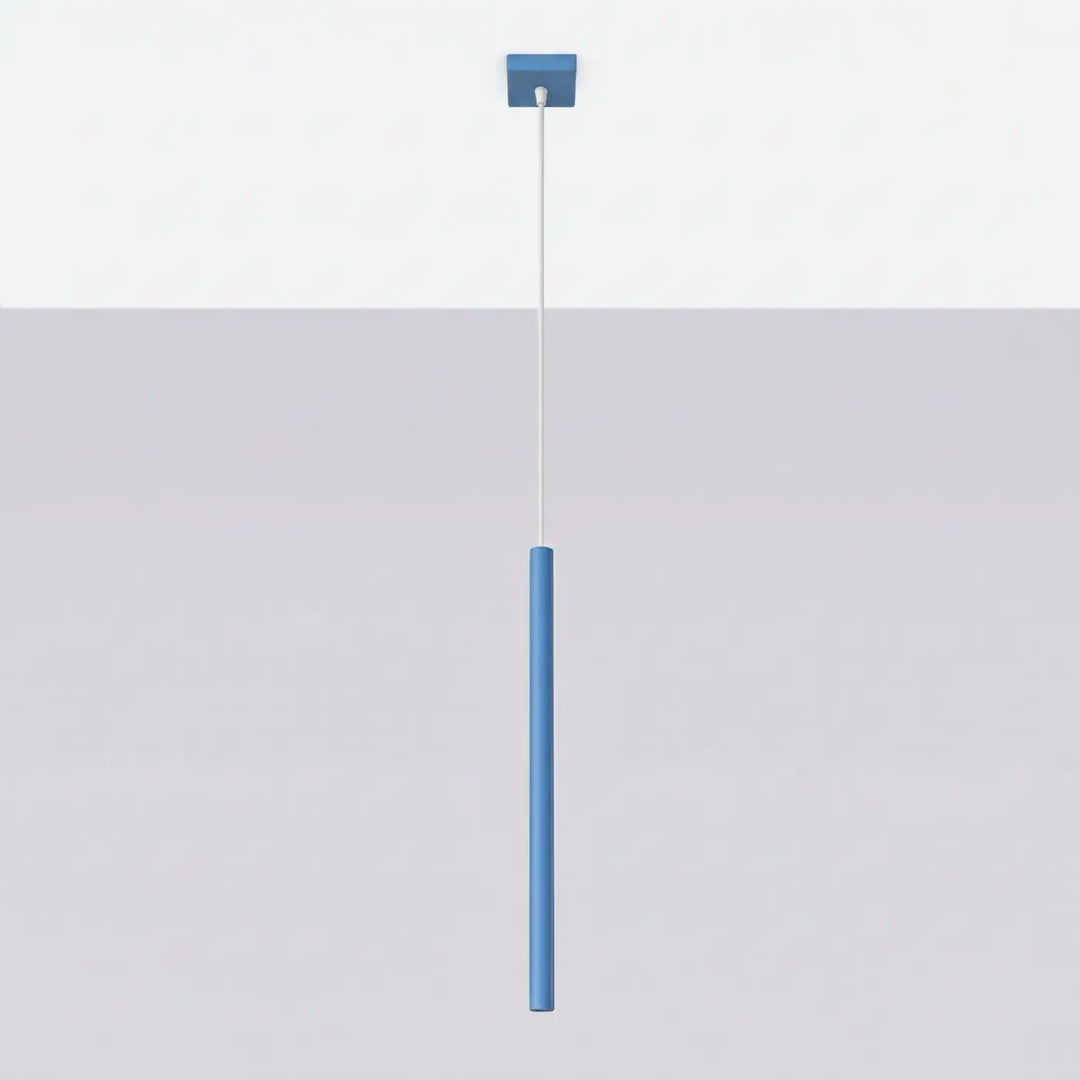 Suspension Pastelo à tube fin bleu clair, éteinte