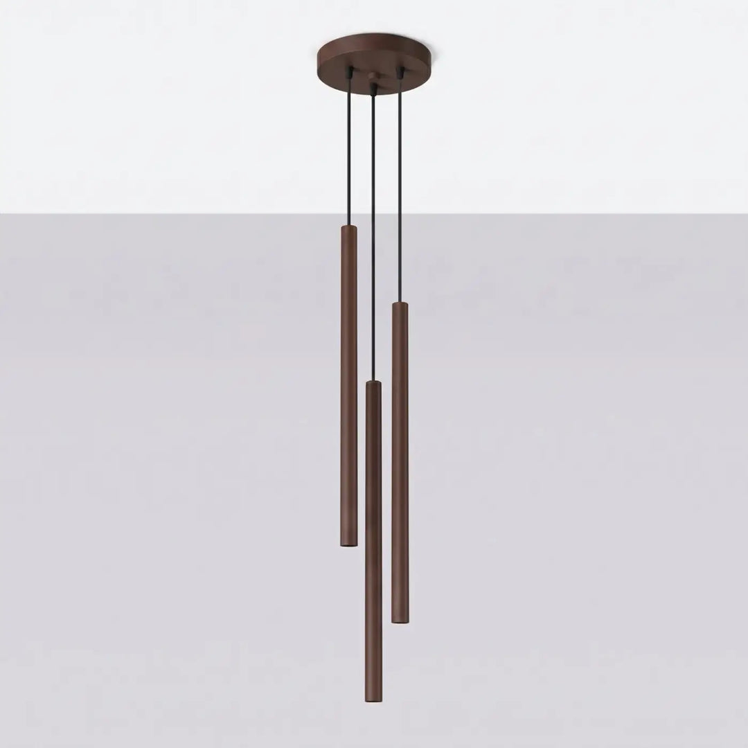 Suspension Pastelo à tube fin marron, éteinte