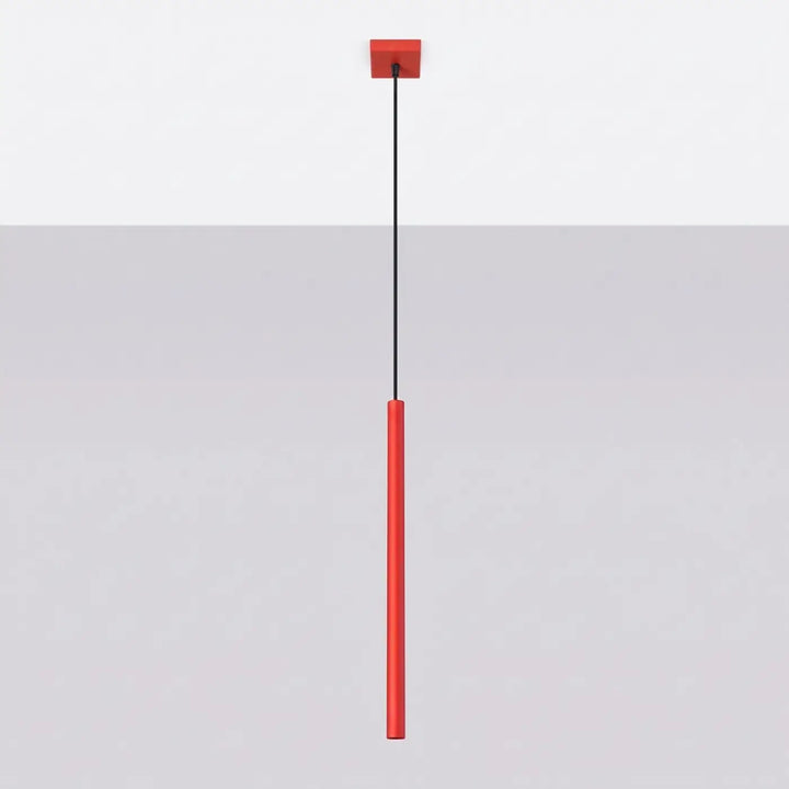 Suspension Pastelo à tube fin rouge, éteinte