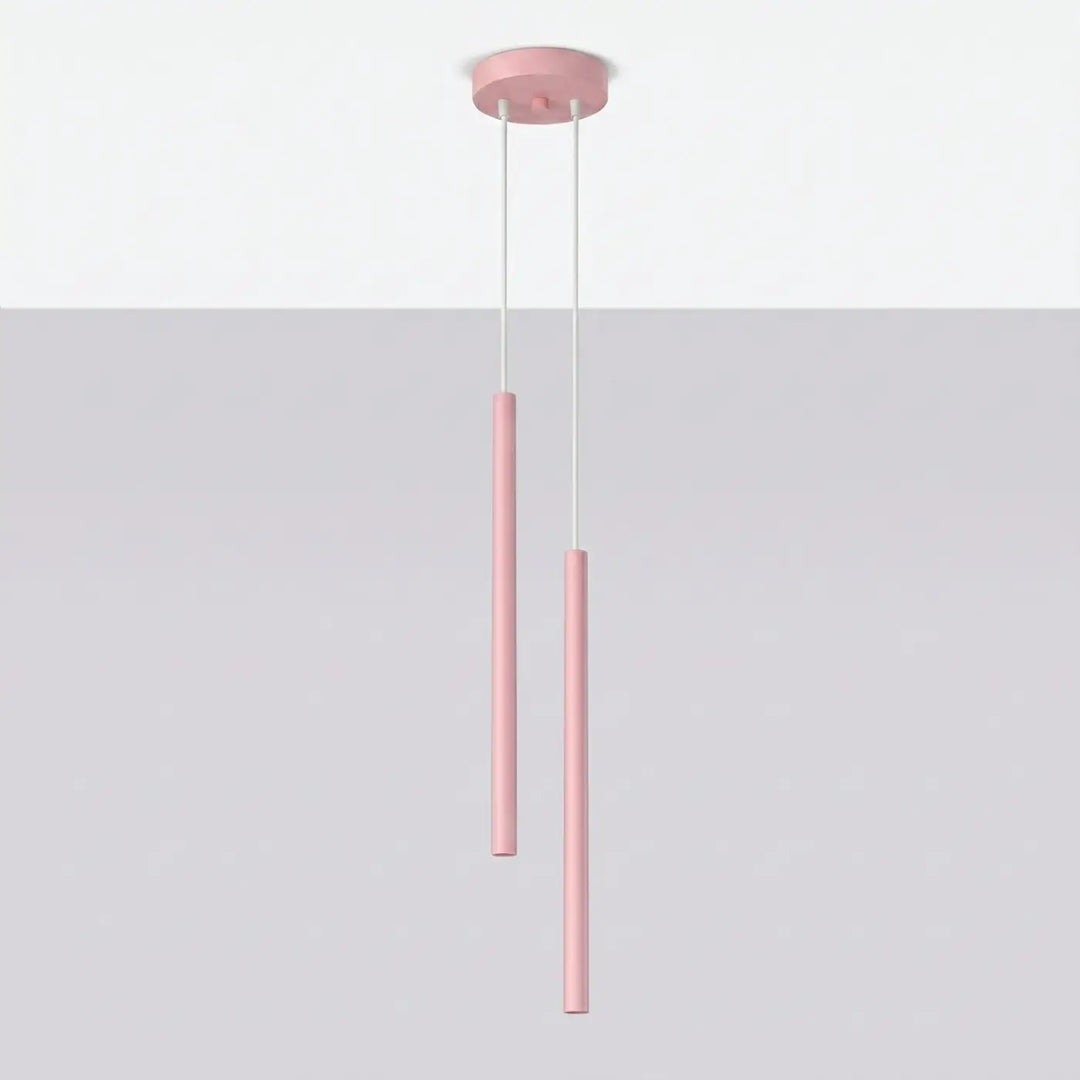 Suspension Pastelo à tube fin rose, éteinte