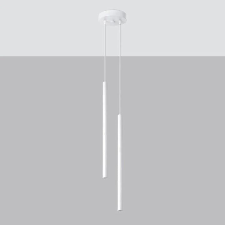 Suspension Pastelo à tube fin blanc, éteinte