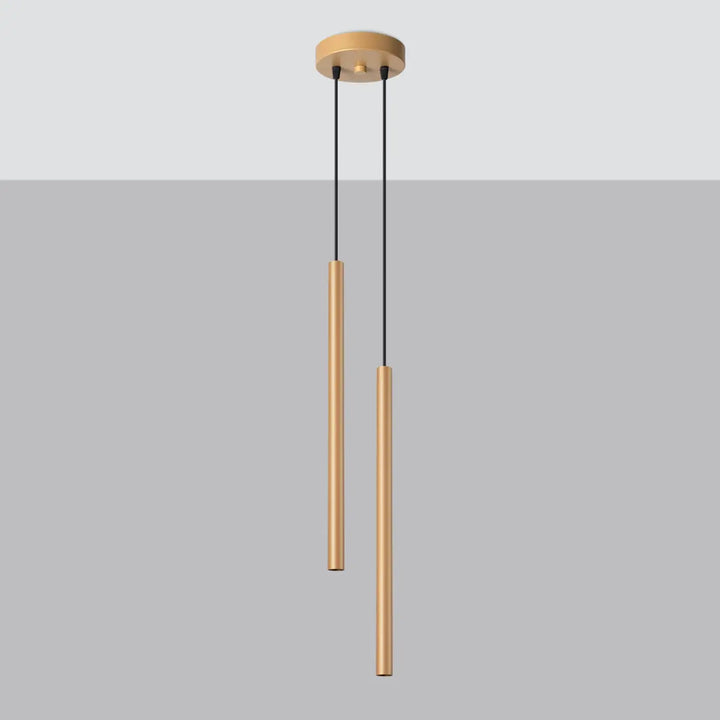 Suspension Pastelo à tube fin doré, éteinte