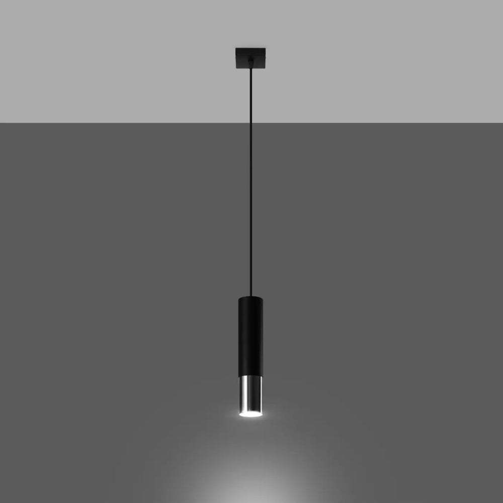 Suspension noir/chromé allumée